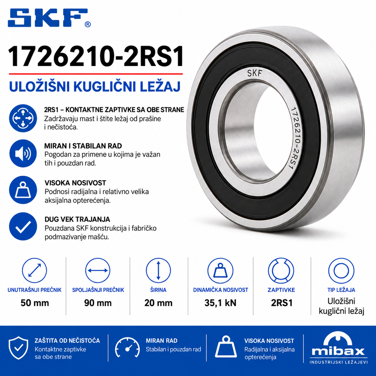Lezaj SKF 1726210-2RS1