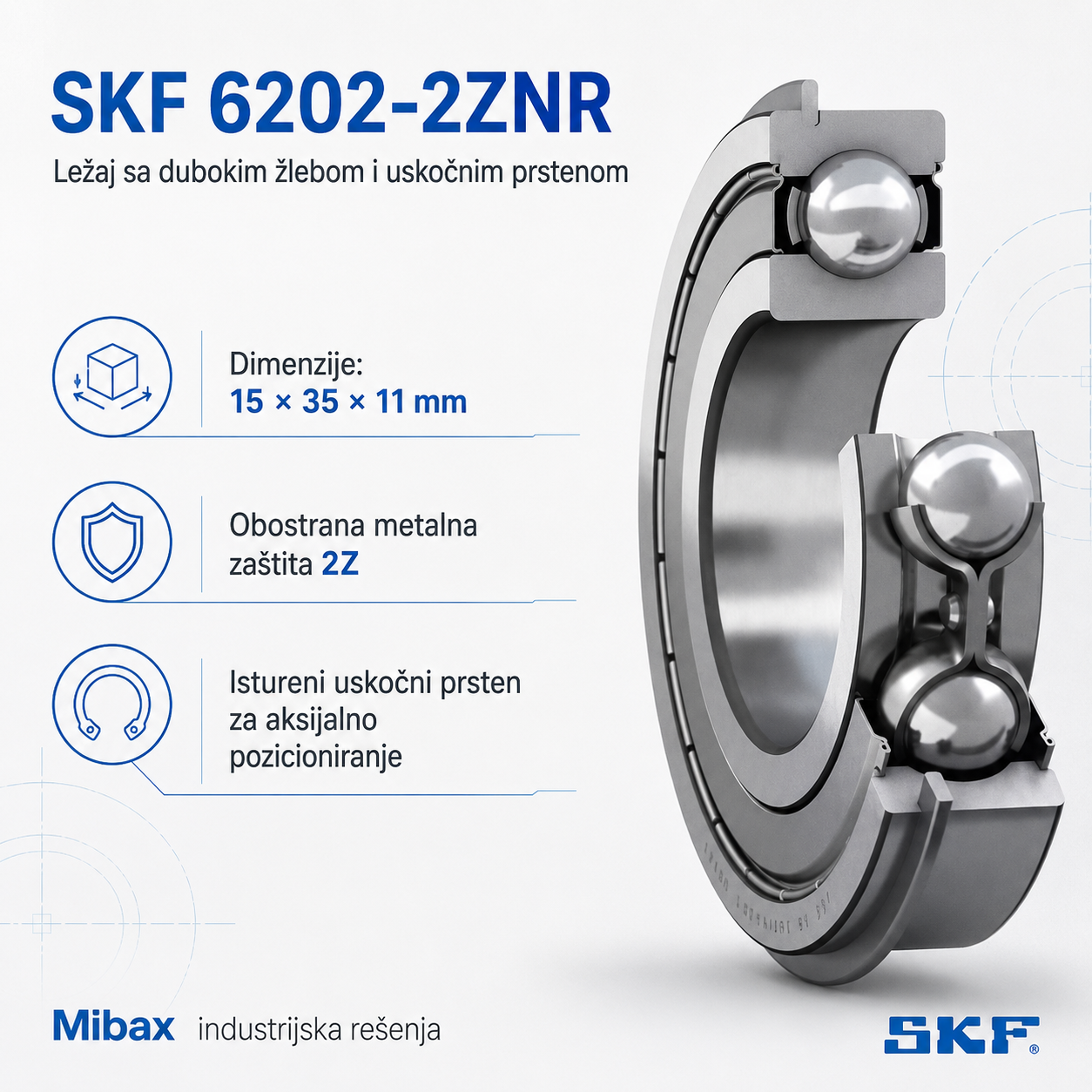 Lezaj SKF 6202-2ZNR