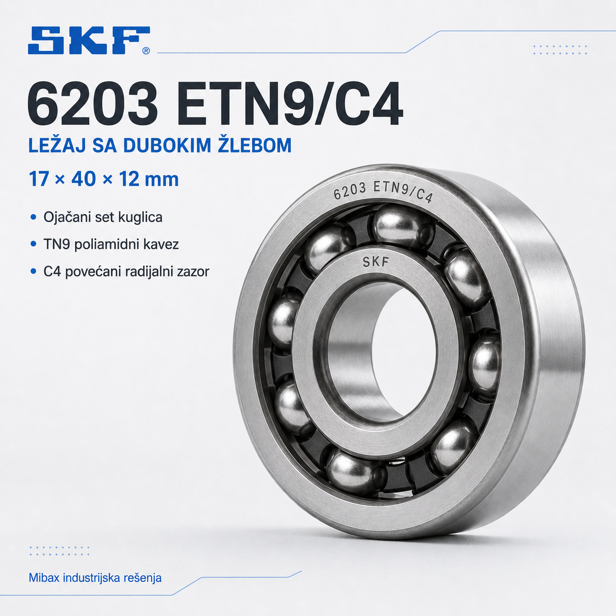 Lezaj SKF 6203 ETN9/C4