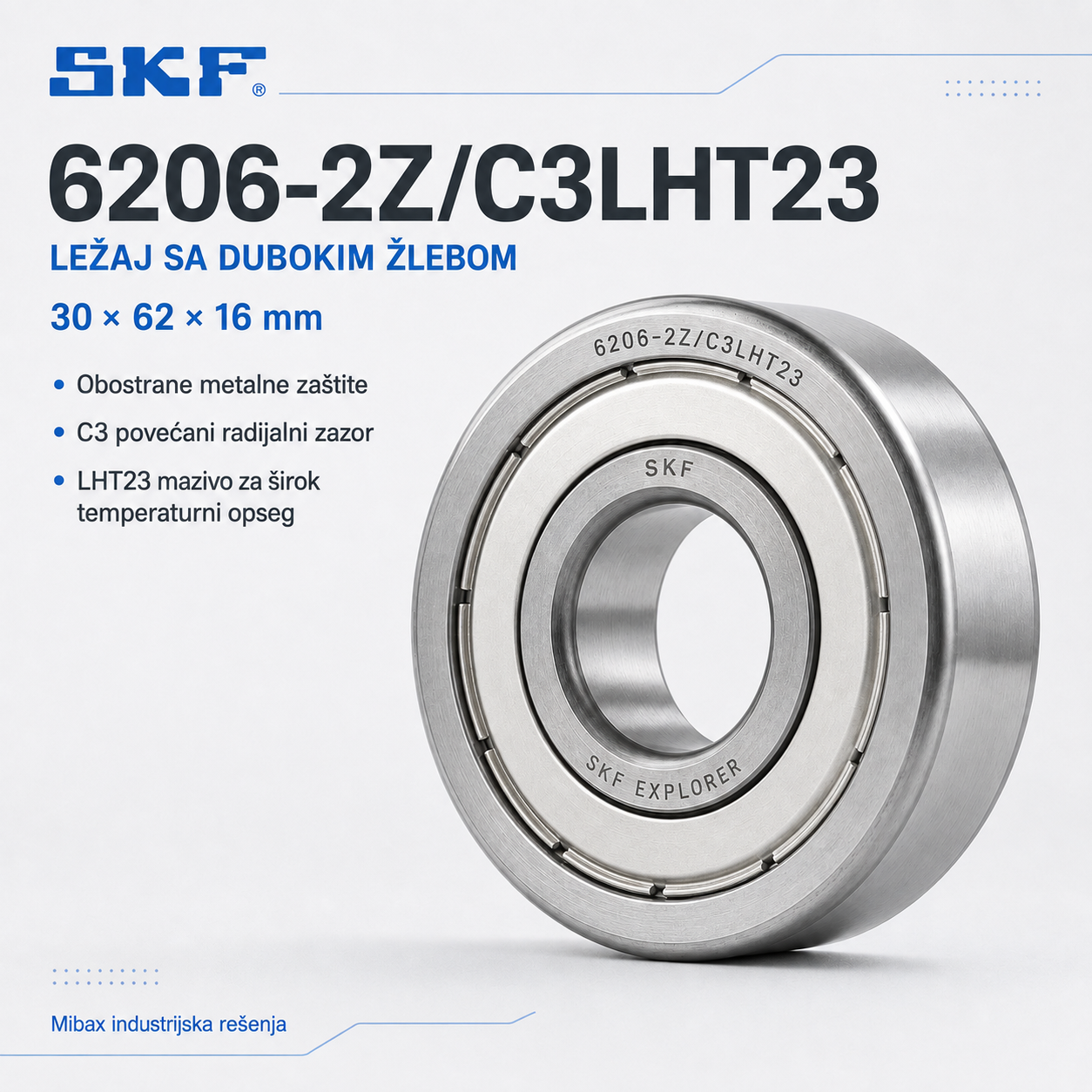 Lezaj SKF 6206-2Z/C3LHT23