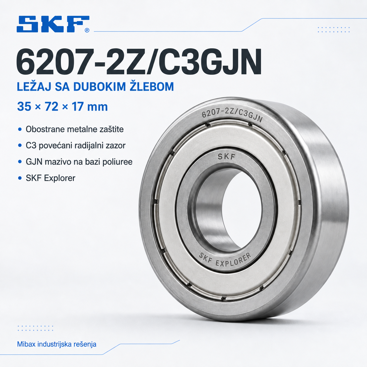 Lezaj SKF 6207-2Z/C3GJN