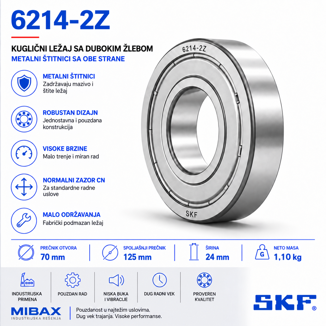 Lezaj SKF 6214-2Z