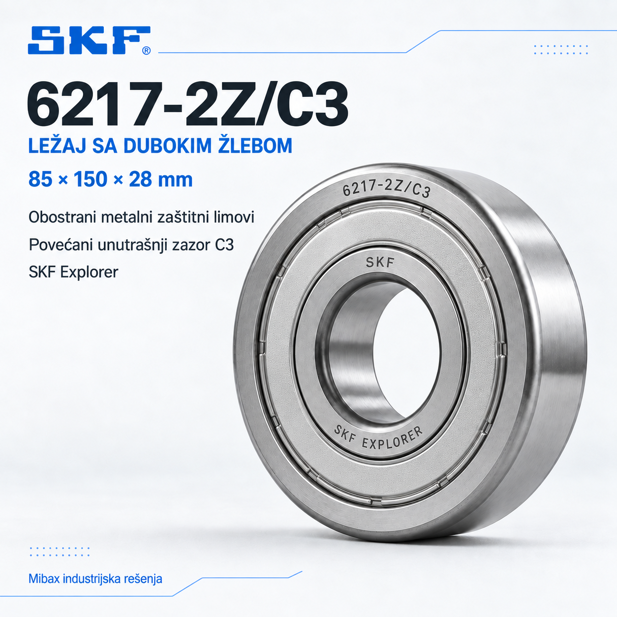 Lezaj SKF 6217-2Z/C3
