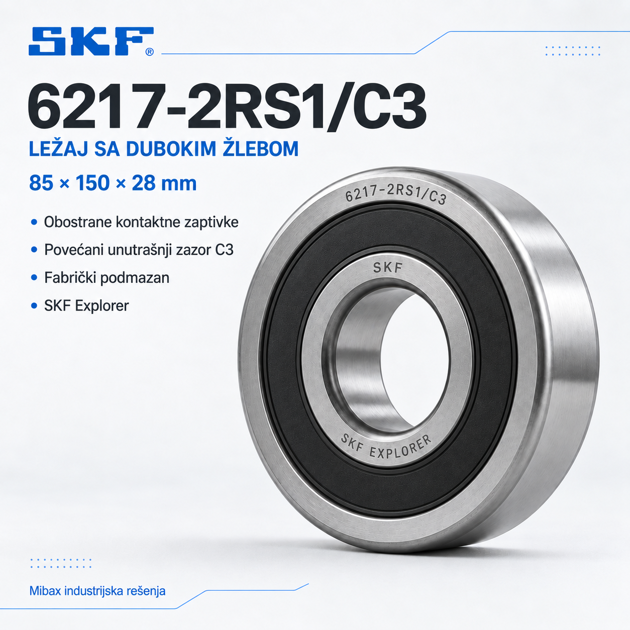 Lezaj SKF 6217-2RS1/C3