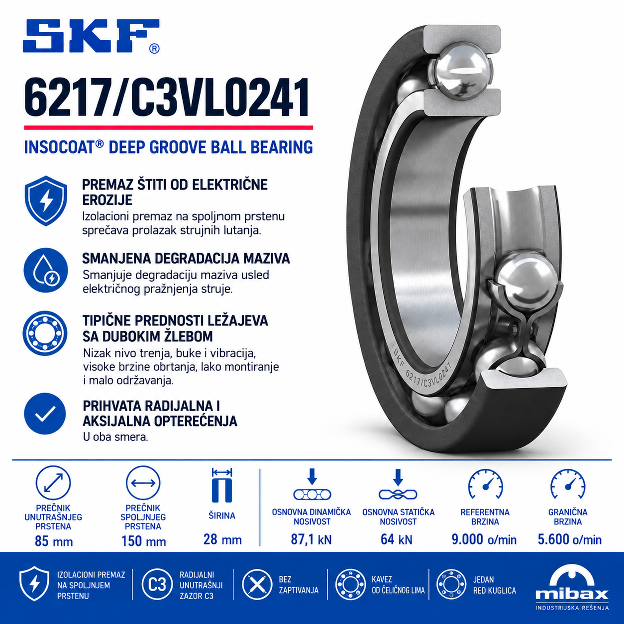 Lezaj SKF 6217/C3VL0241