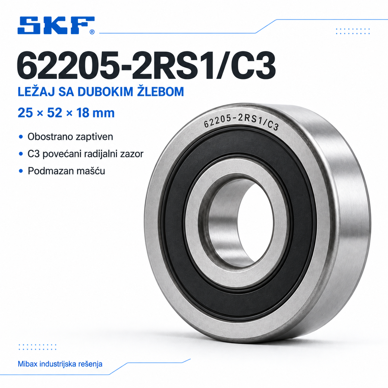 Lezaj SKF 62205-2RS1/C3