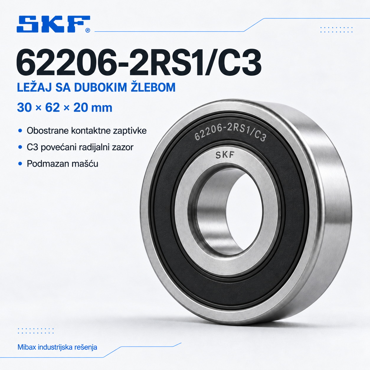 Ležaj SKF 62206-2RS1/C3
