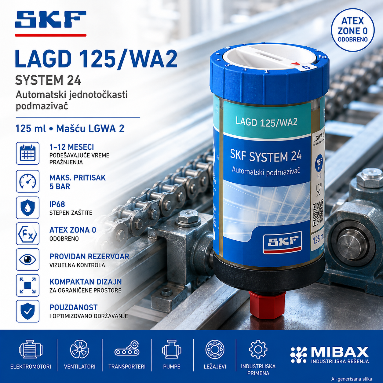 Automatski lubrikator SKF LAGD 125/WA2