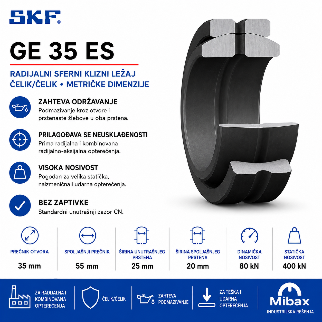 Ležaj SKF GE 35 ES