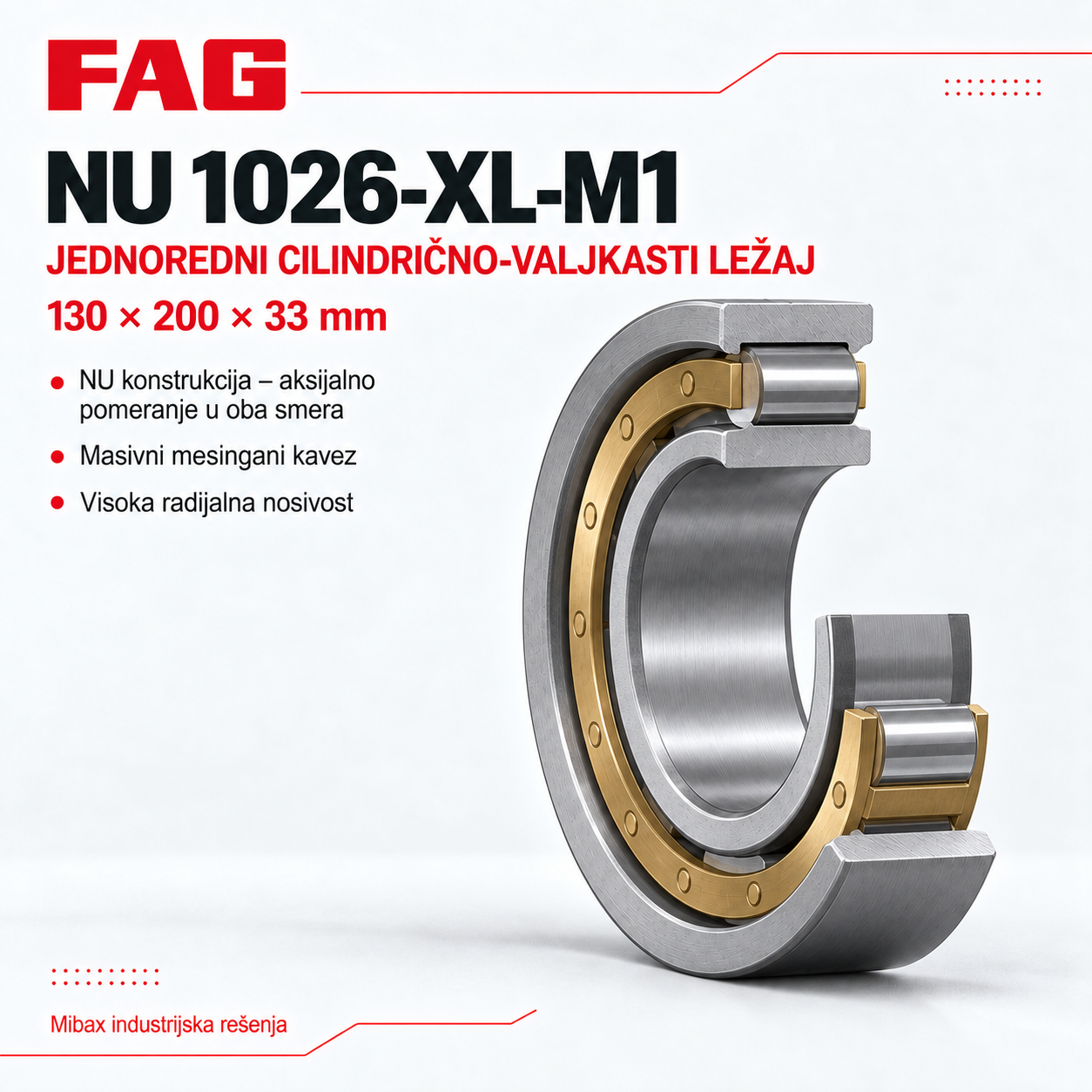 Lezaj FAG NU 1026-XL-M1