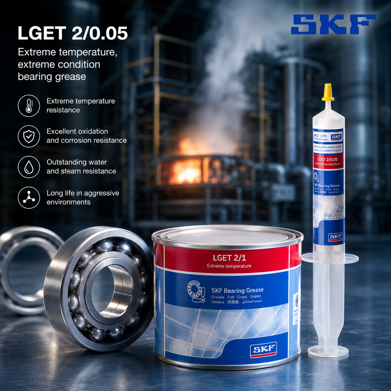 SKF LGET 2/0.05 mast za ležajeve za ekstremne temperature i uslove rada – industrijska primena | Mibax