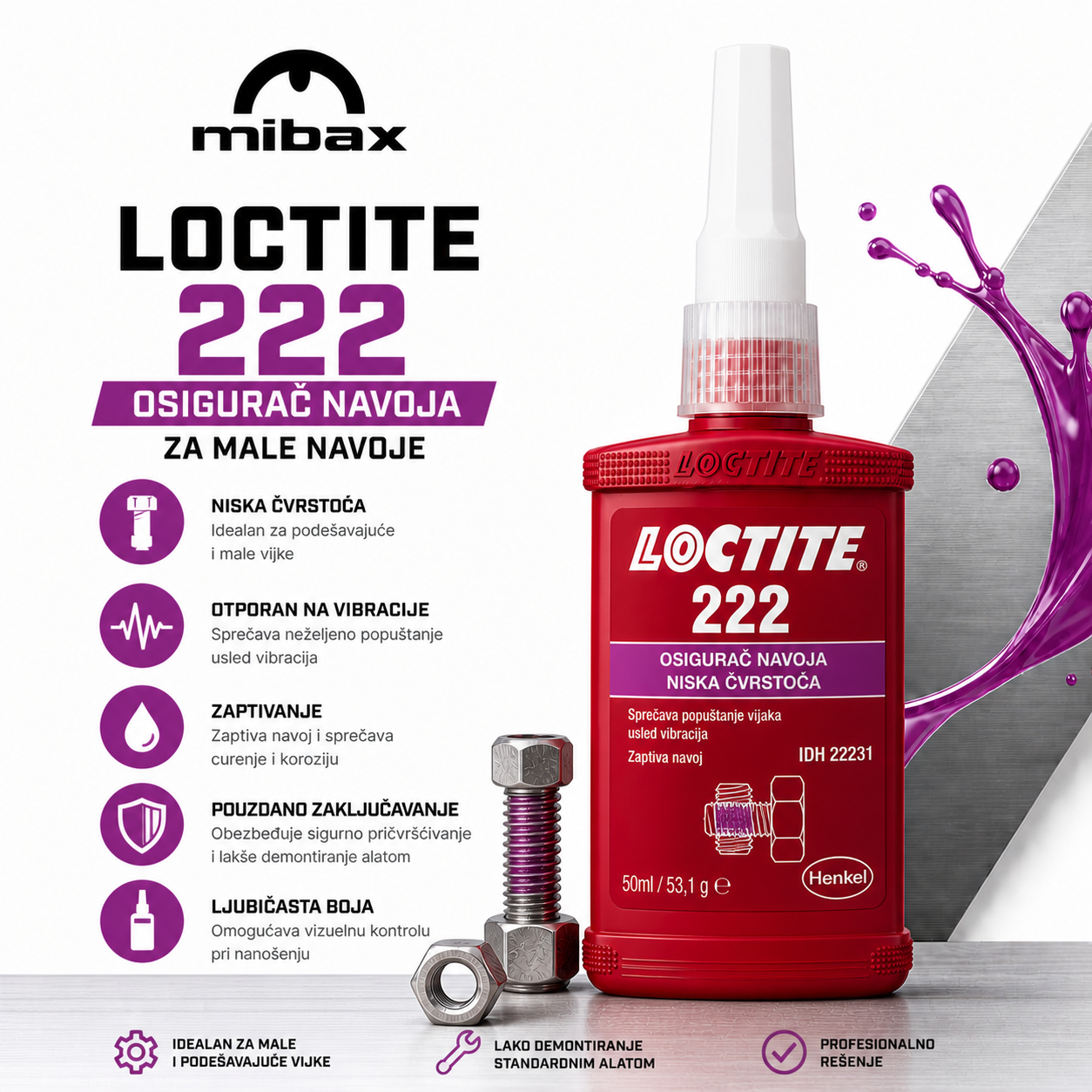 LOCTITE 222 BO50ML