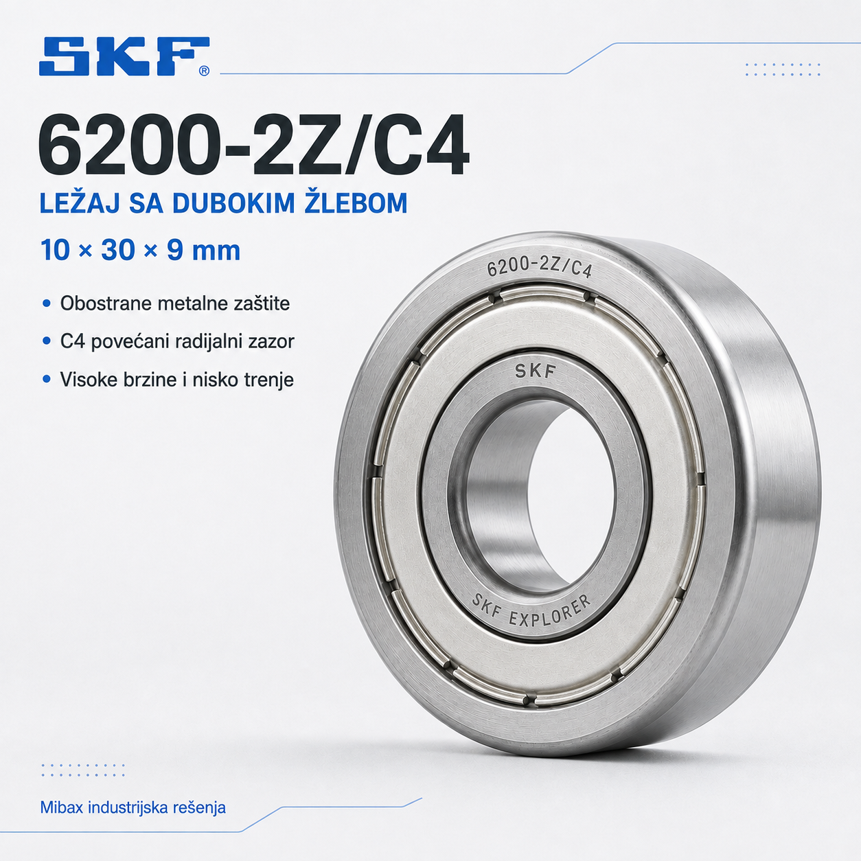 Lezaj SKF 6200-2Z/C4