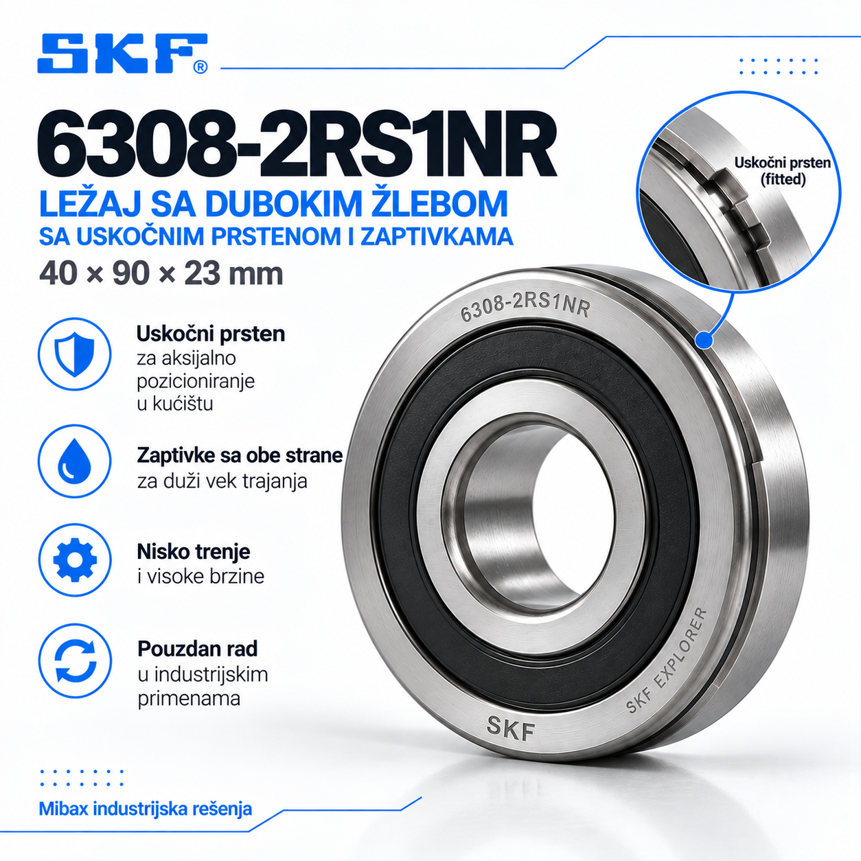 Lezaj SKF 6308-2RS1NR