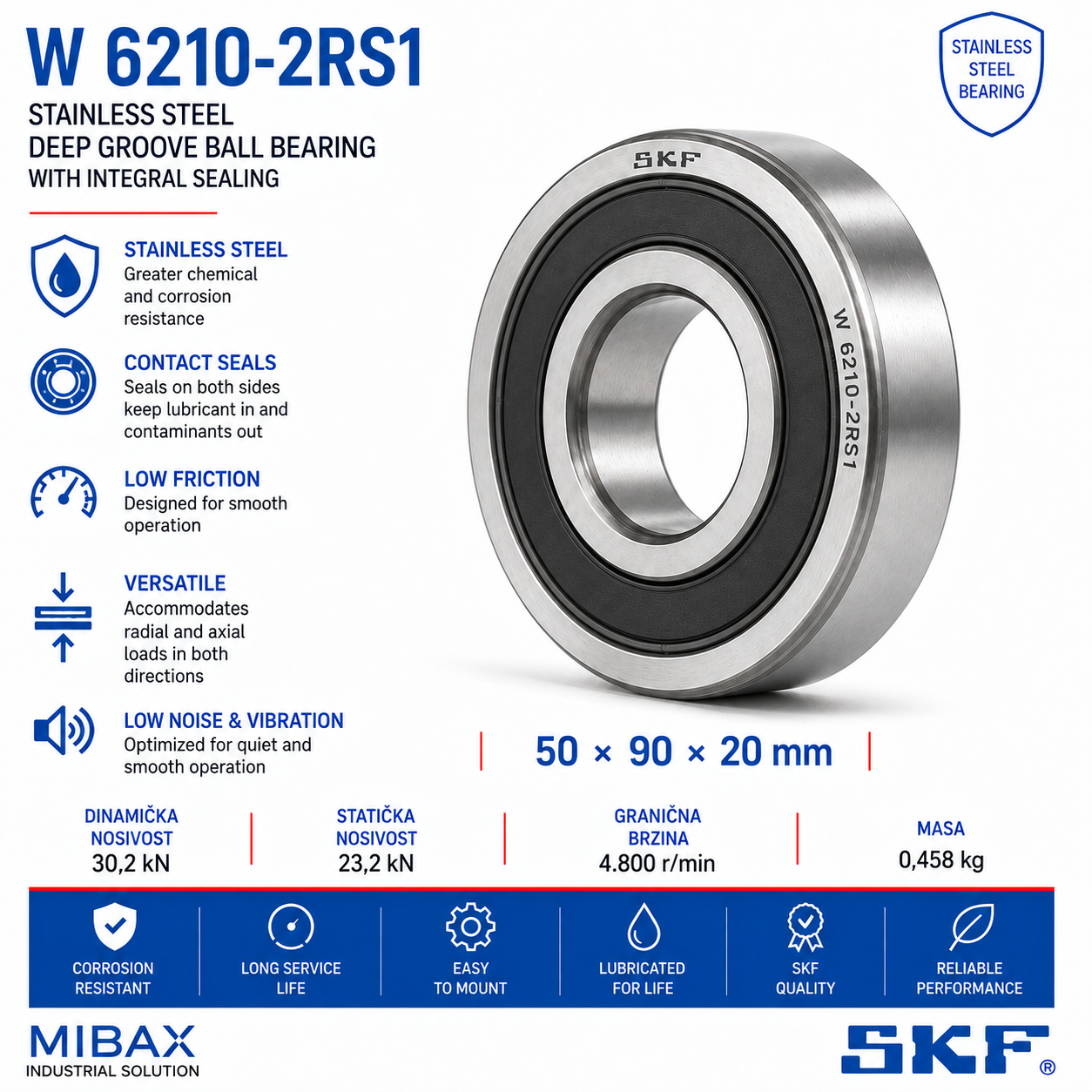 Lezaj SKF W 6210-2RS1
