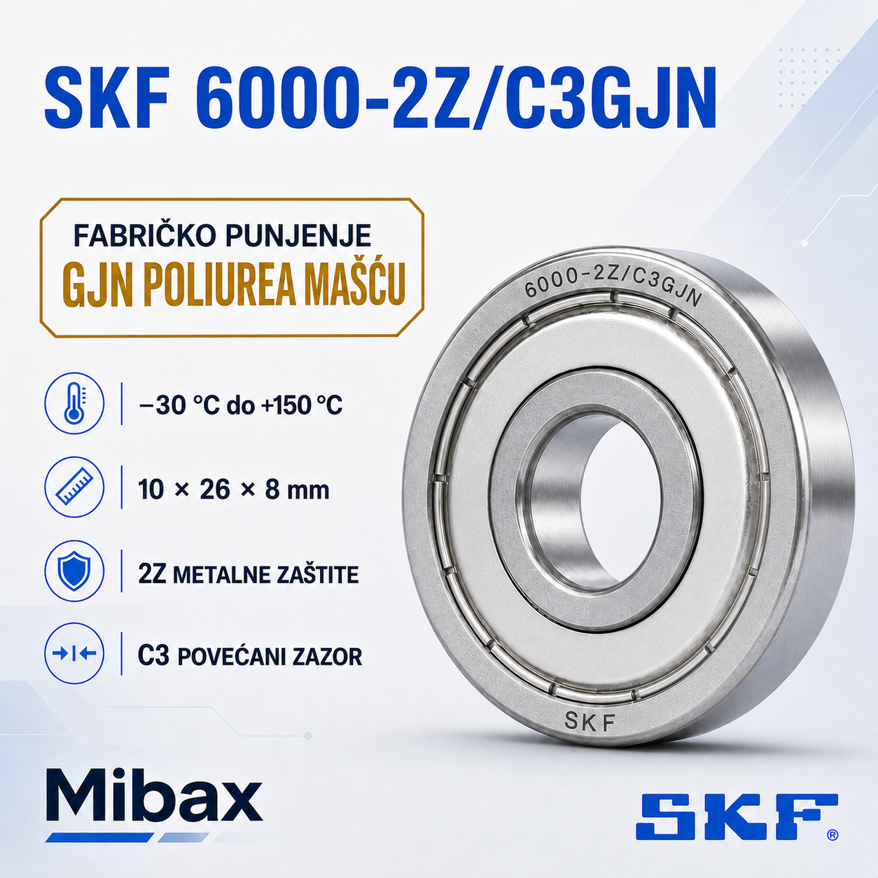 Lezaj SKF 6000-2Z/C3GJN