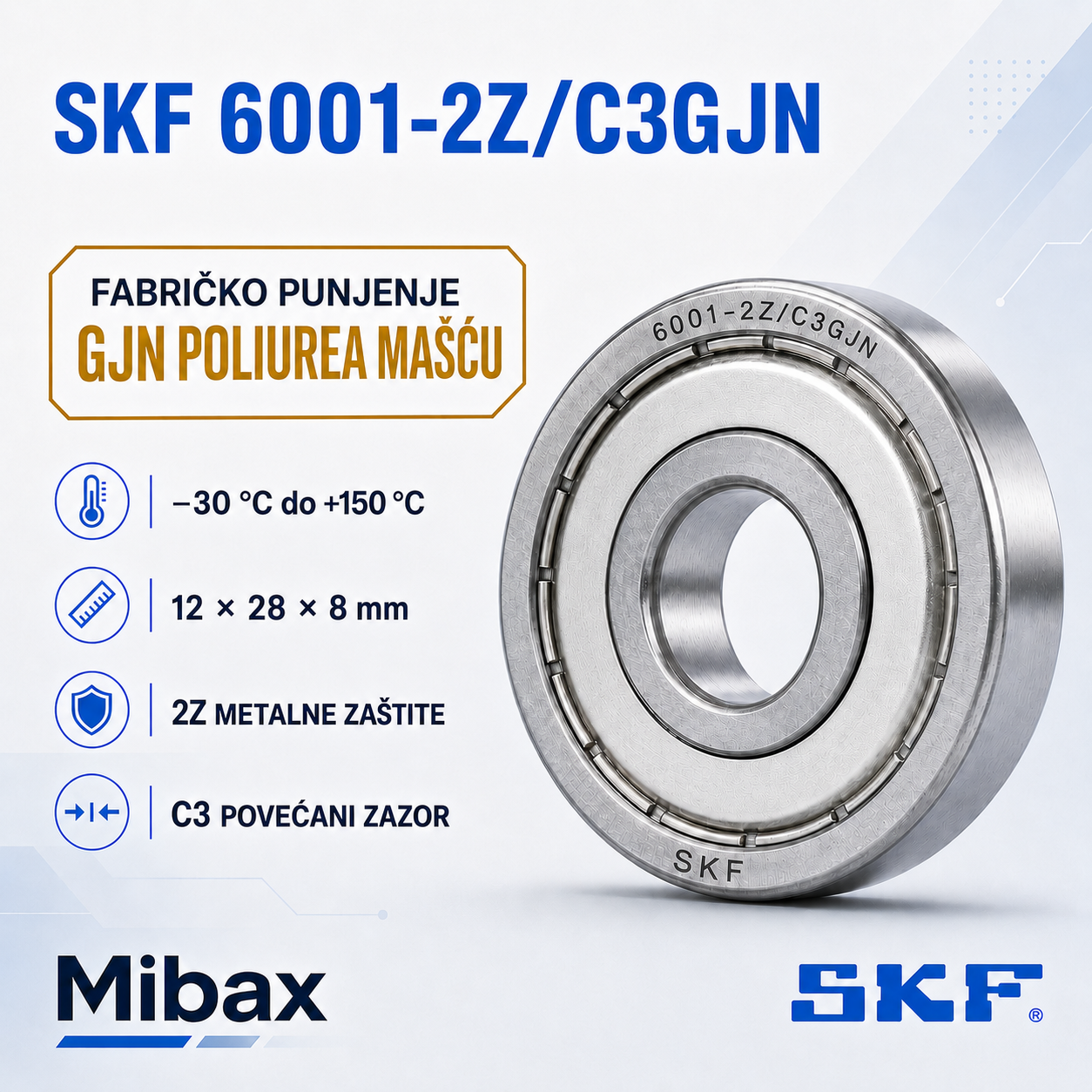 Lezaj SKF 6001-2Z/C3GJN