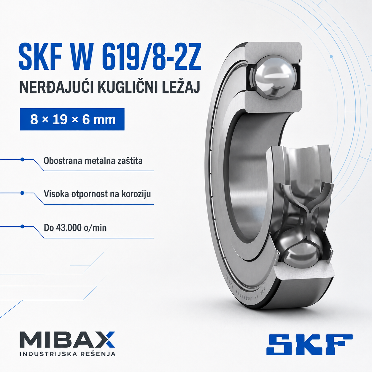 Lezaj SKF W 619/8-2Z
