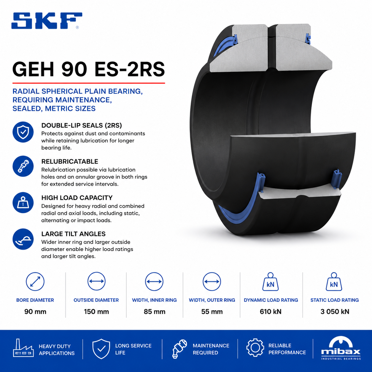 Lezaj SKF GEH 90 ES-2RS