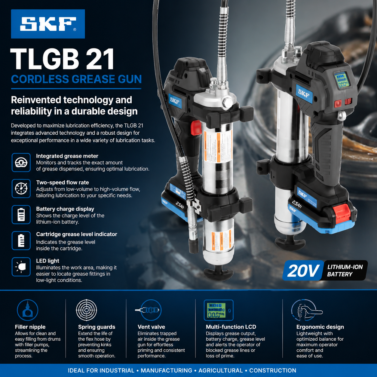 TLGB 21 Battery-driven grease gun