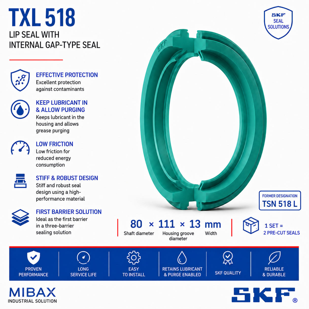 Zaptivka SKF TXL 518