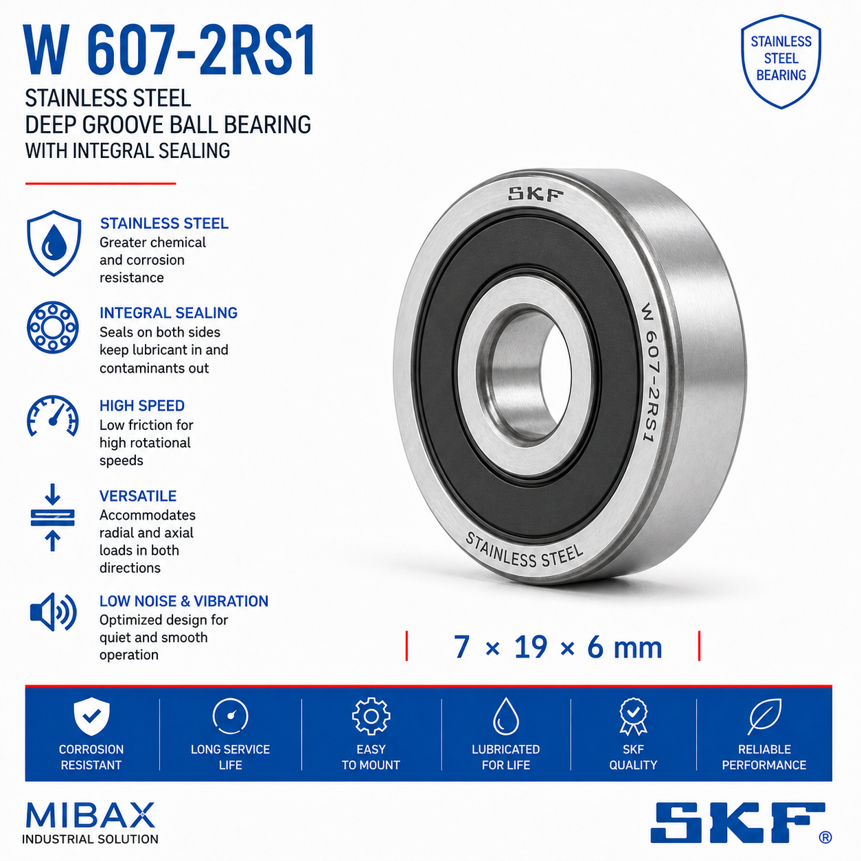 Lezaj SKF W 607-2RS1
