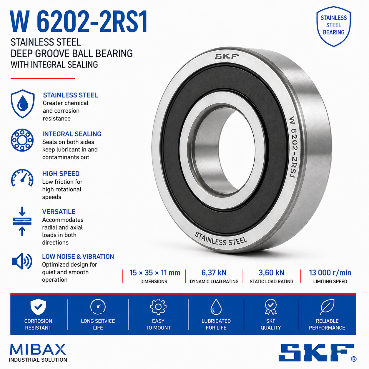 Lezaj SKF W 6202-2RS1