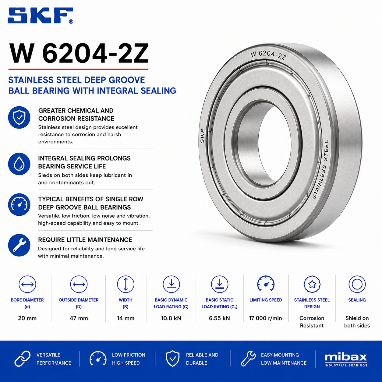 Lezaj SKF W 6204-2Z