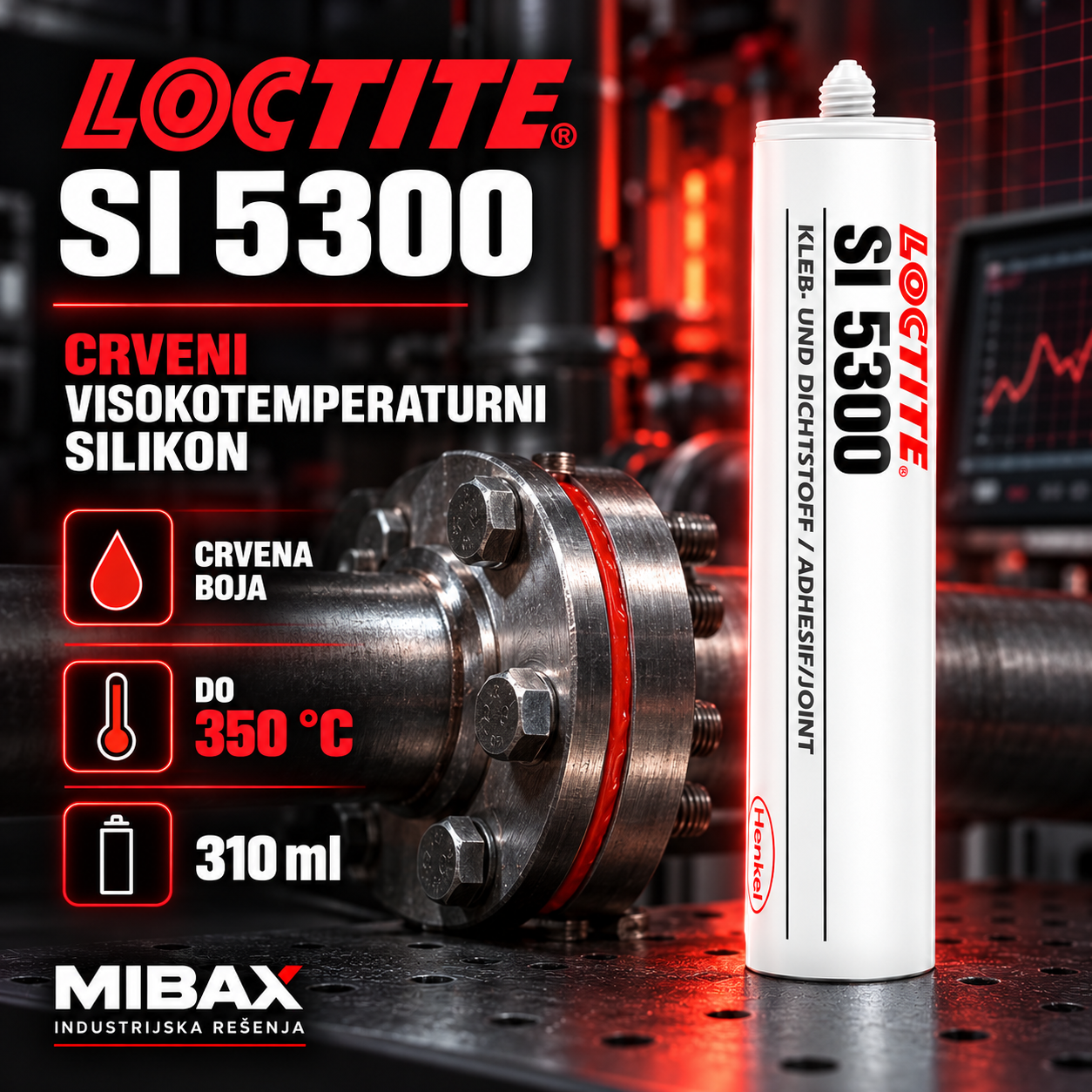 LOCTITE SI 5300 crveni silikon do 350 °C