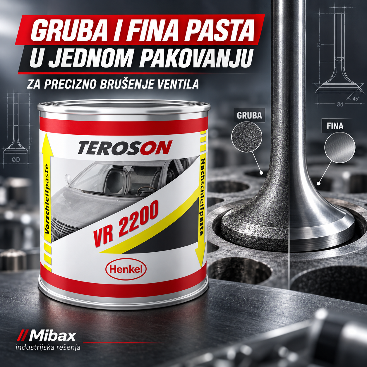 TEROSON VR 2200 – pasta za brušenje sedišta ventila