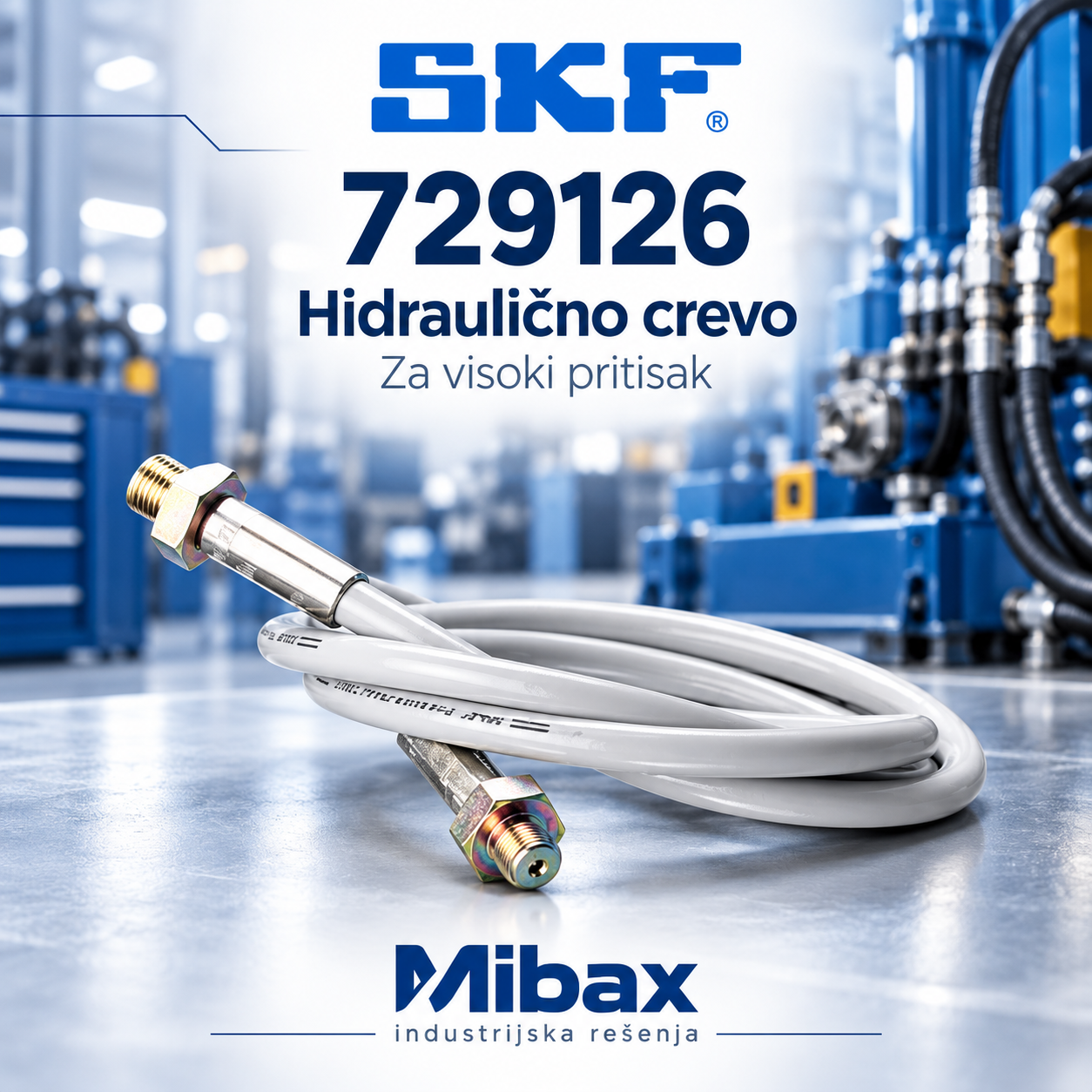 SKF 729126 fleksibilno hidraulično crevo za visoki pritisak sa metalnim priključcima